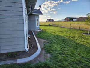 Curbing installed around house in Grangeville Idaho