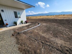 Curbing installed before lawn in Grangeville idaho